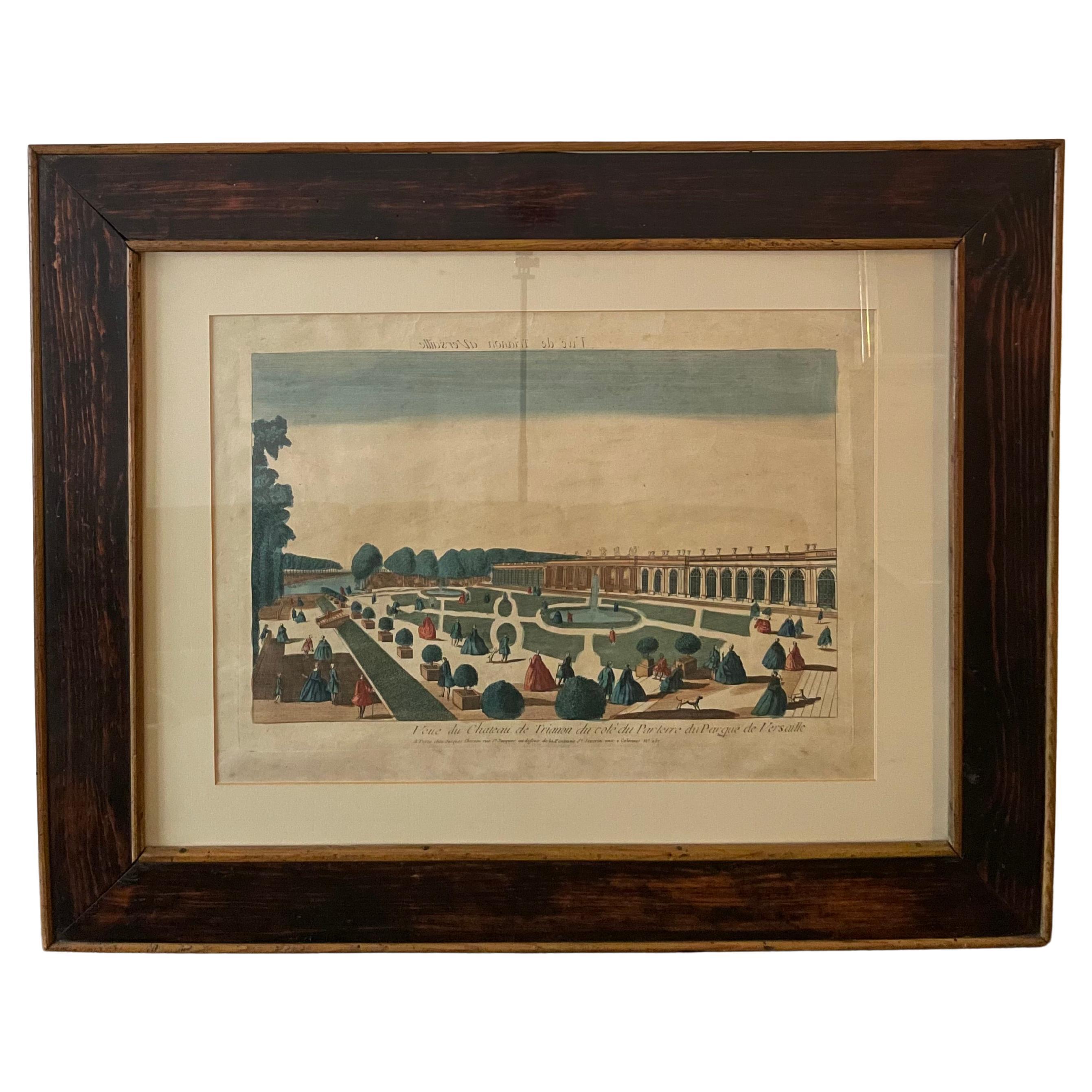 Coloured Optical View 18th century - Versailles For Sale