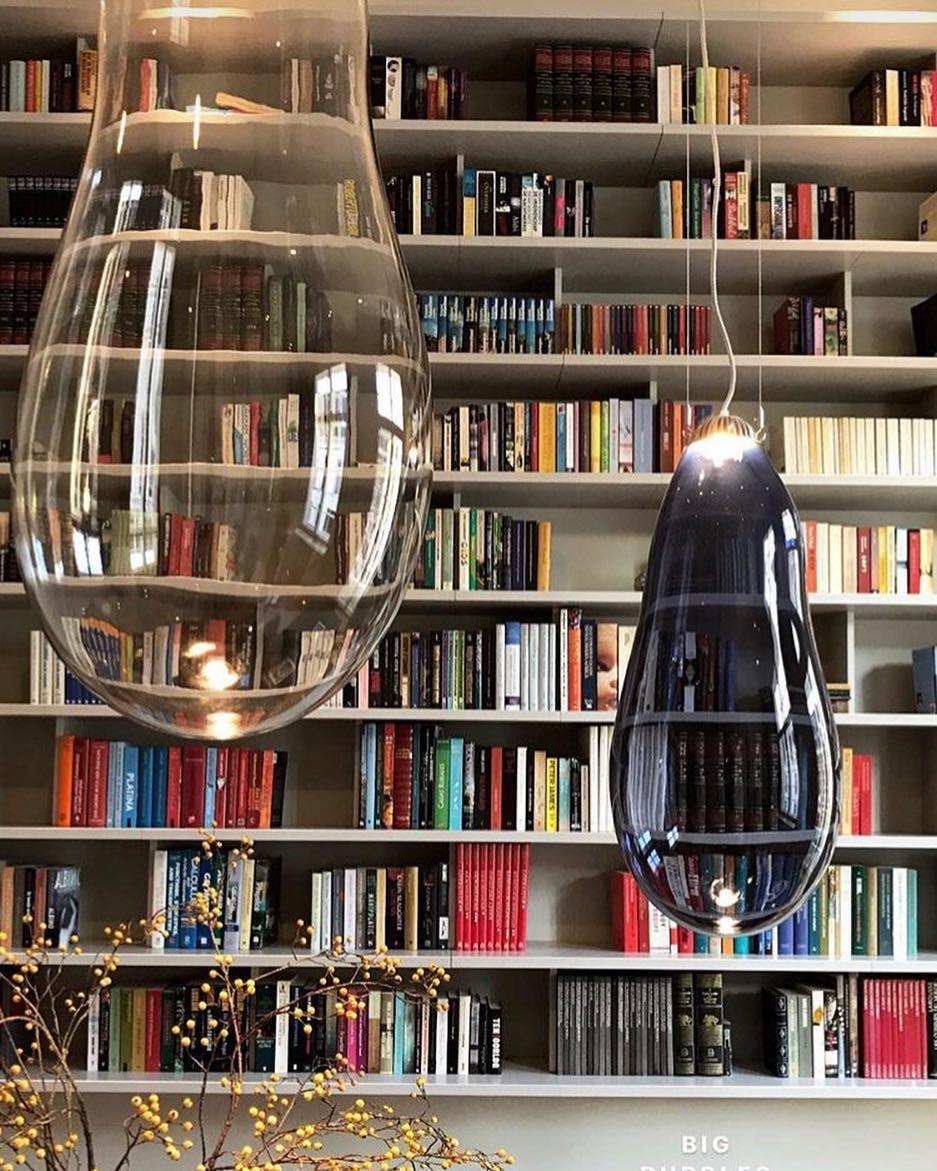 Postmoderne Lampe à suspension colorée petite et grande bulle d'Alex de Witte en vente