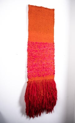 Colourful 1980s linen wall hanging by Edward Baran