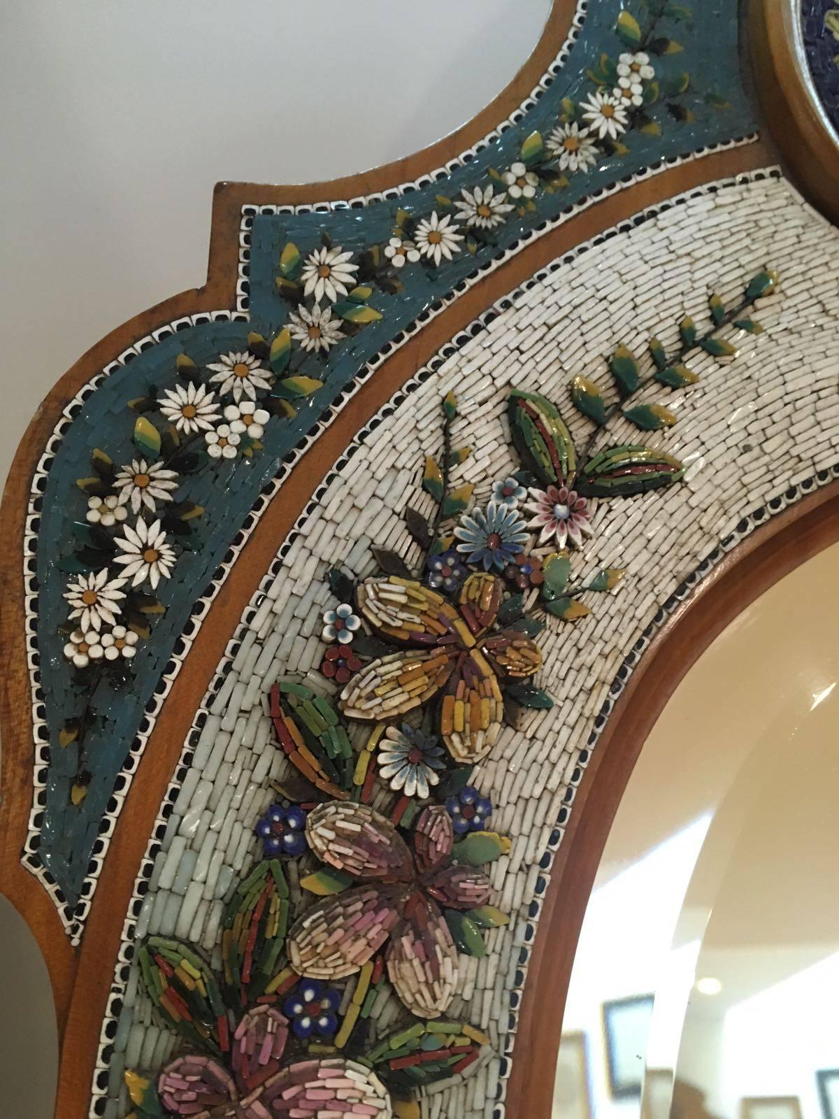 Colourful 19th Century, Italian Micro-Mosaic Mirror In Excellent Condition For Sale In London, GB