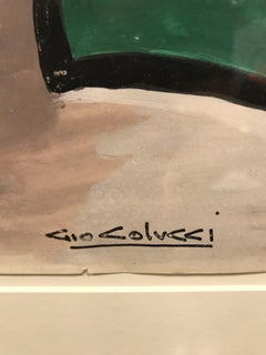 Colorful Abstract Gouache "Serpentine Shapes" by Gio Colucci