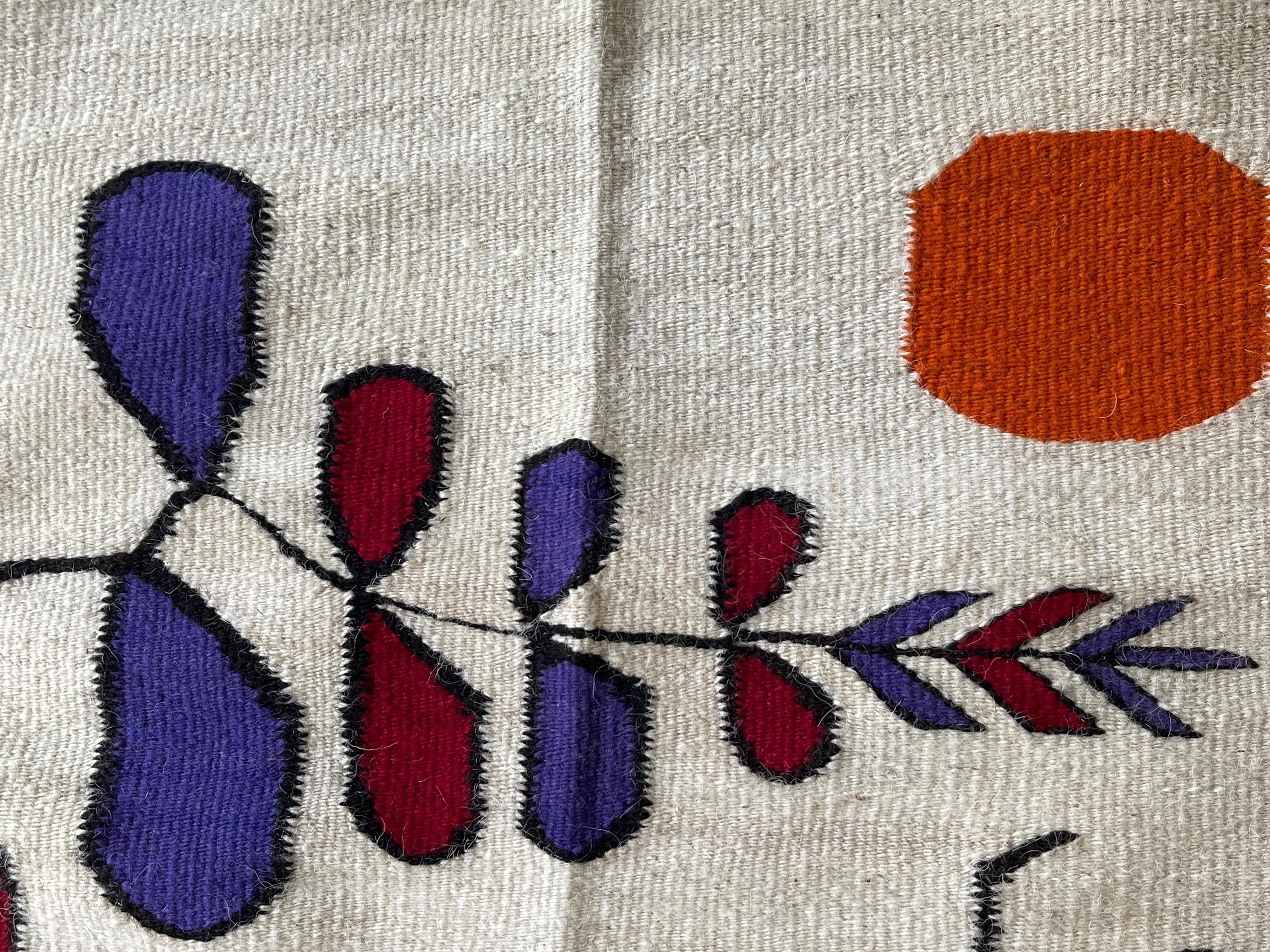 Calder Rug Colourful Abstract Mid Century Wool Tapestry Rug after Alexander Calder ...