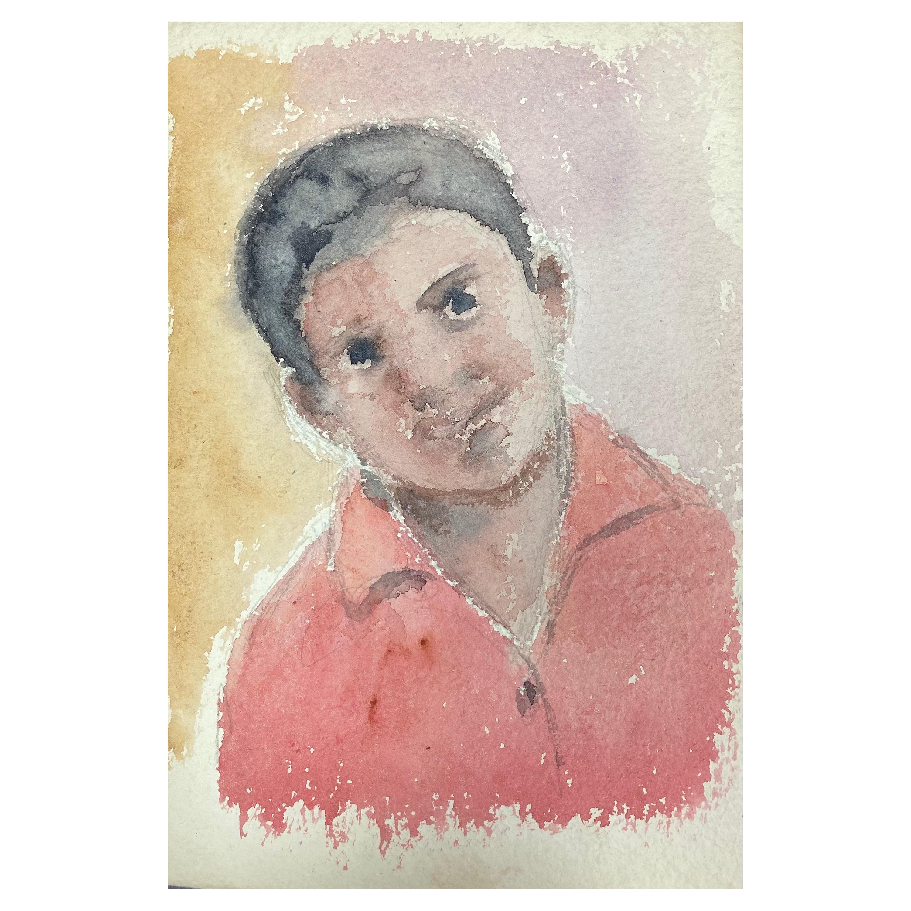 Colourful Abstract Portrait, French Expressionist Original Painting