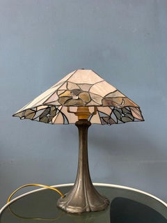 Colourful Art Deco Stained Glass Table Lamp, 1970's