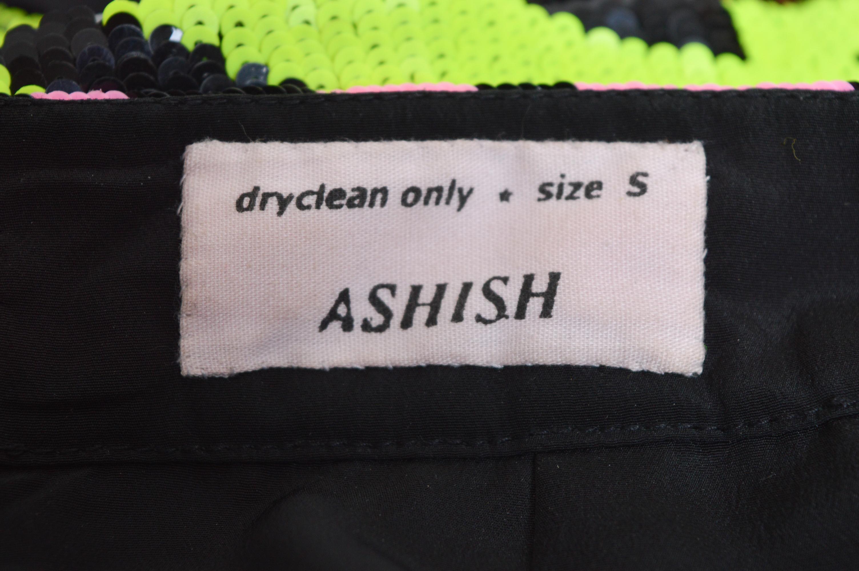 Minigonna colorata a righe tigrate ASHISH Sequin Sunset Ombré in vendita 6