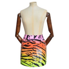 Minigonna colorata a righe tigrate ASHISH Sequin Sunset Ombré