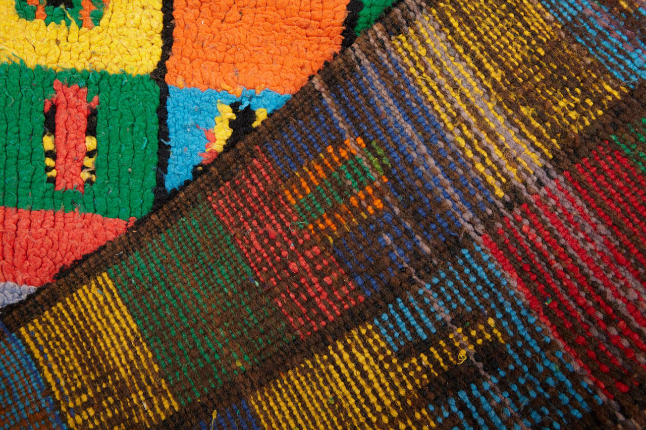 Fin du 20e siècle Tapis berbère marocain vintage Azilal coloré en vente