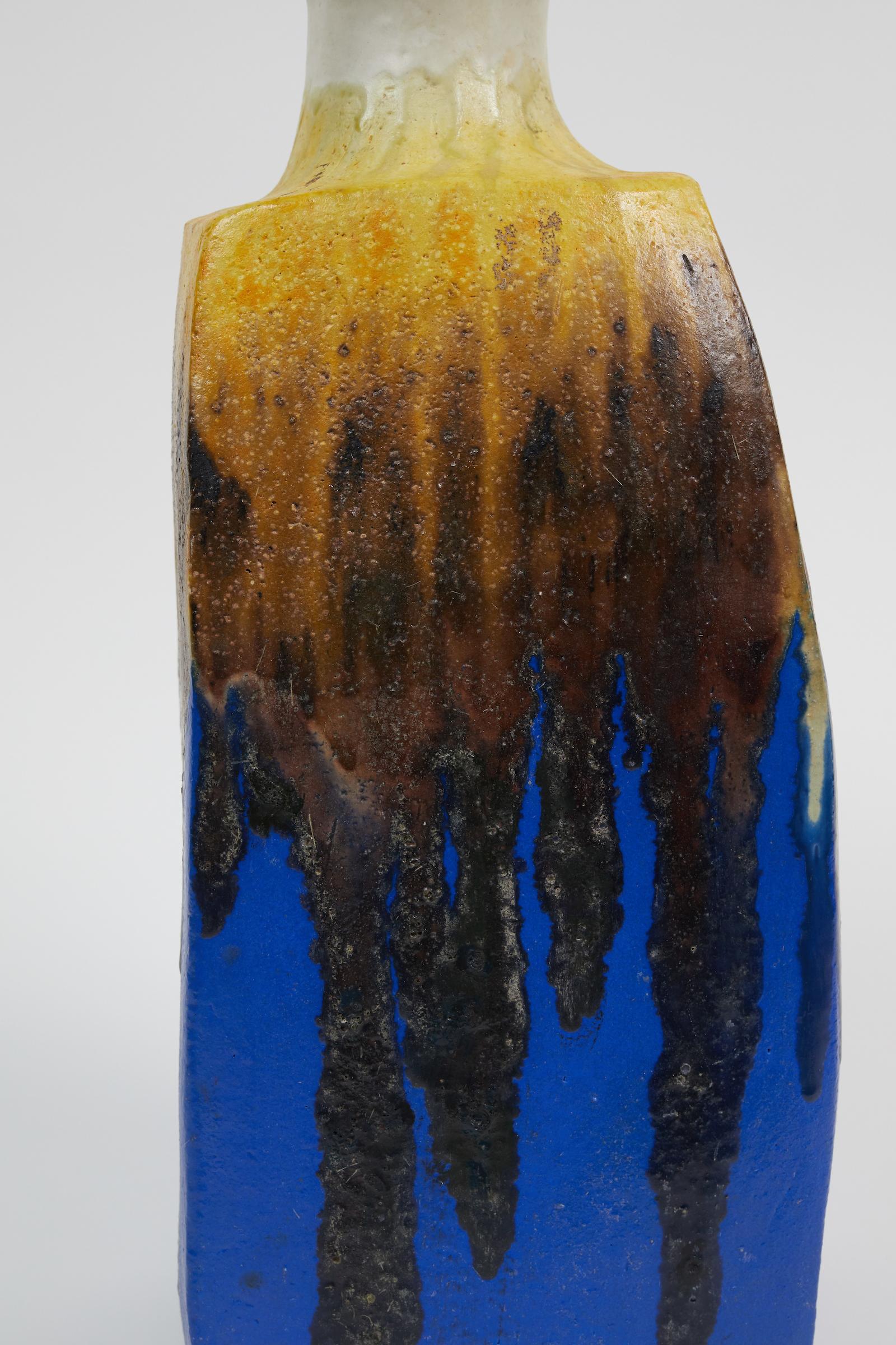 Mid-20th Century Colourful Ceramic Vase by Marcello Fantoni For Sale