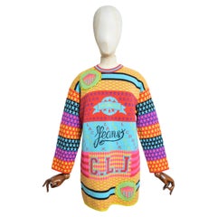 Pull coloré Christian Lacroix des années 1990 en maille arc-en-ciel intense - Pull en laine