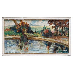 Colourful Impressionist Landscape Oil Painting Rio de Janeiro 1927 by M Abougit