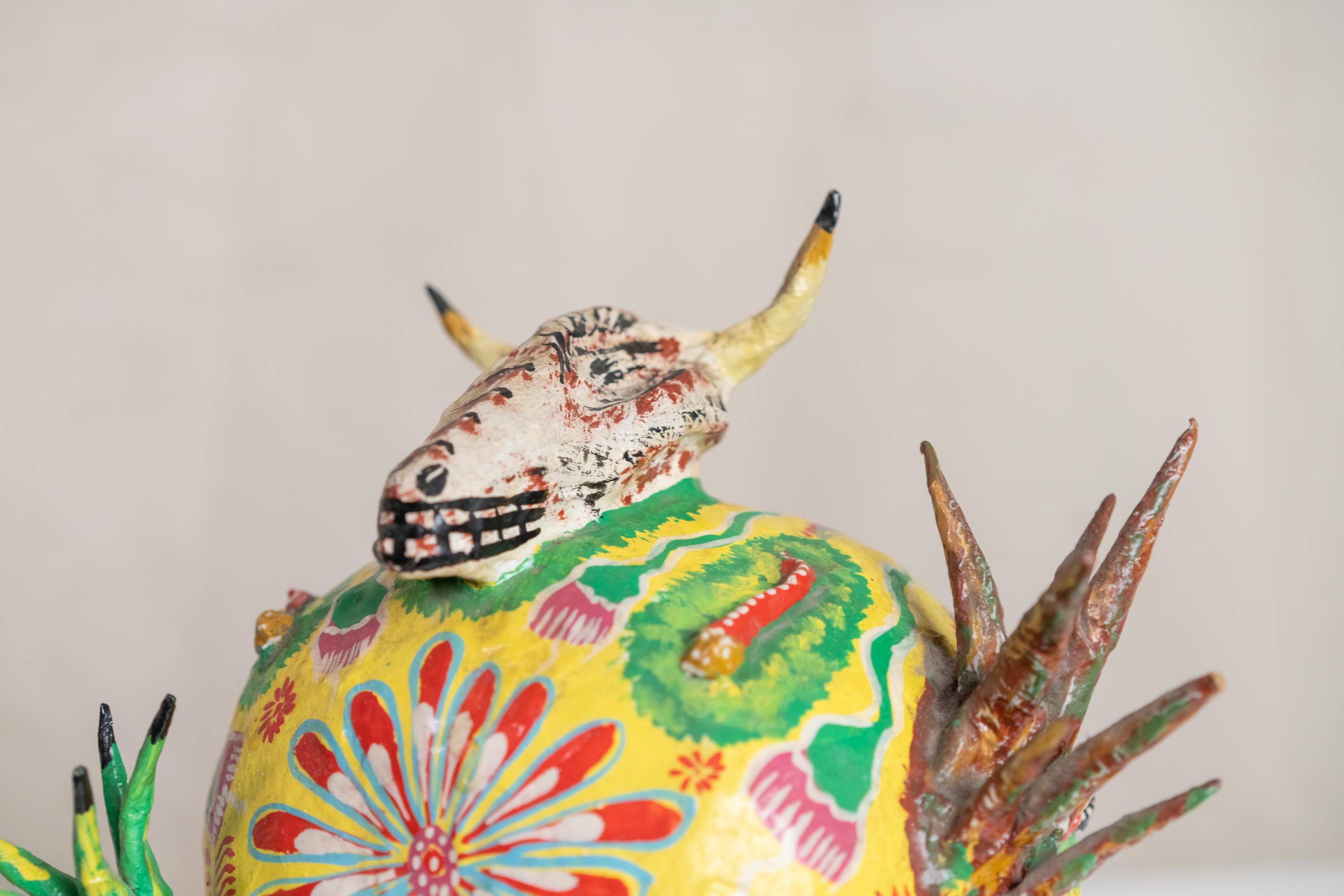 Late 20th Century Colourful Mexican Skull 