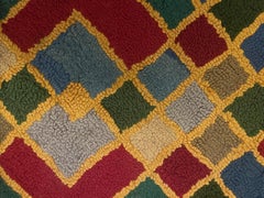 Colourful Mid Century Geometric Rug, circa 1960s 70s, UK