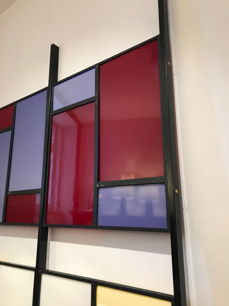 Colourful MidCentury Modern Italian Partition Wall or Room Divider For