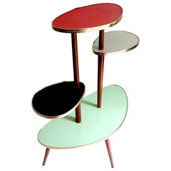 Retro Colourful Midcentury 5-Tier Kidney Plant Stand Planter Shelf, Stilnovo Era