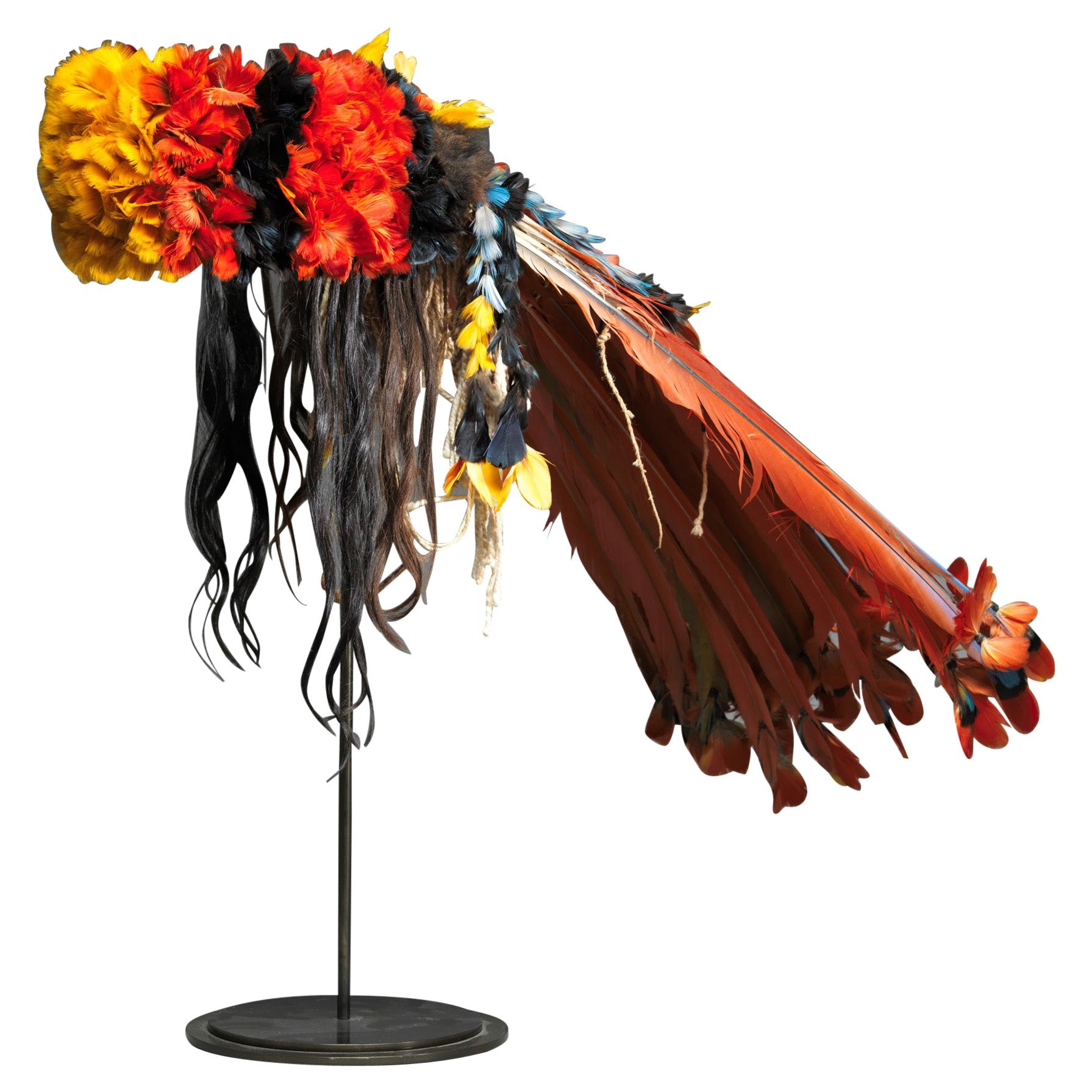 Colourful Neck Covering Headdress "Myhara" from the Rikbaktsa People in Brasil