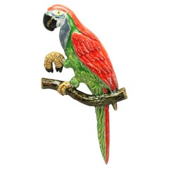 Vintage Colourful Parrot Wall Decoration