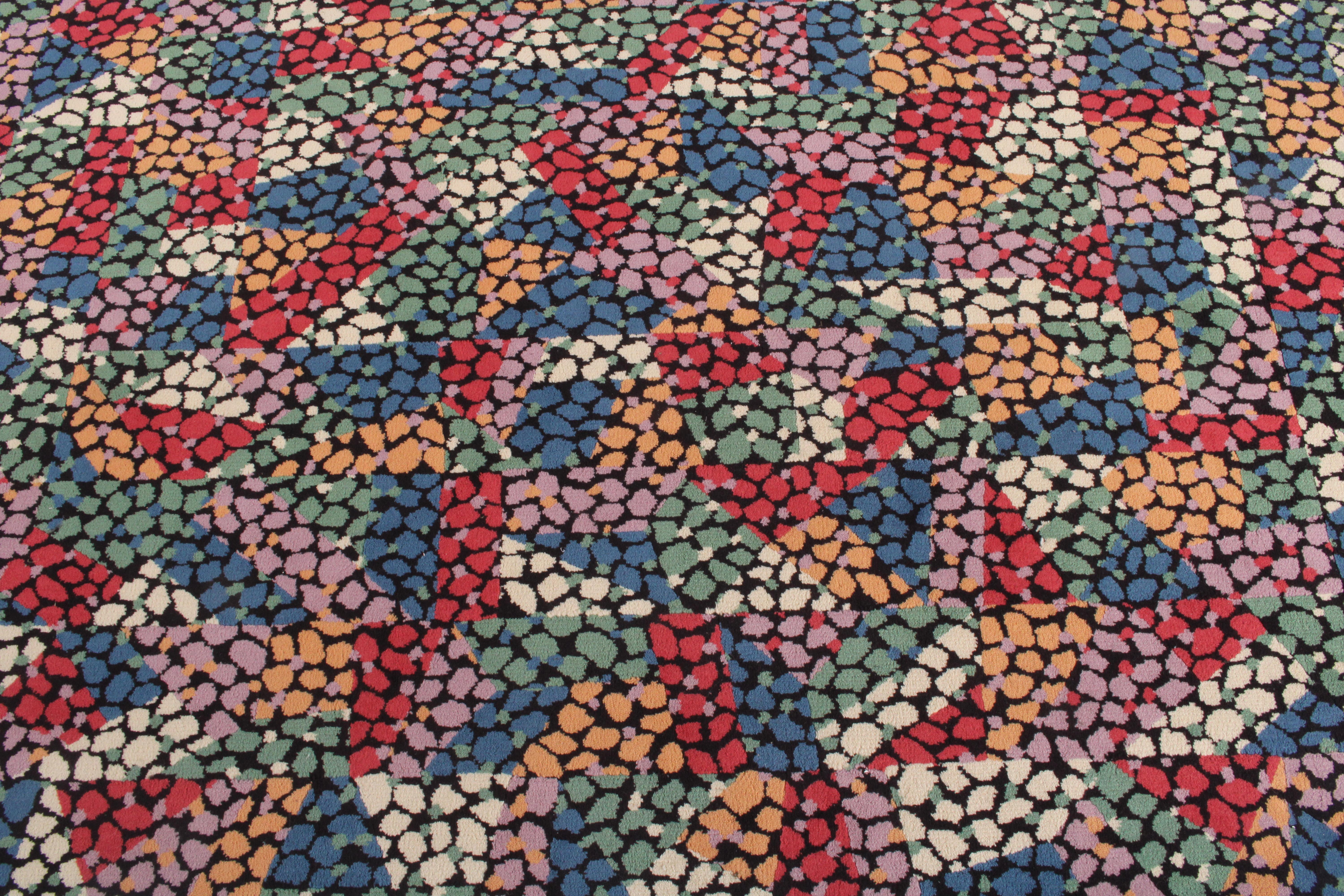 
Infuse your space with bold color and timeless design with this stunning vintage Missoni rug, woven in pure virgin wool and complete with its original Missoni label—still intact underneath and along the side. Richly hued in vibrant tones of red,