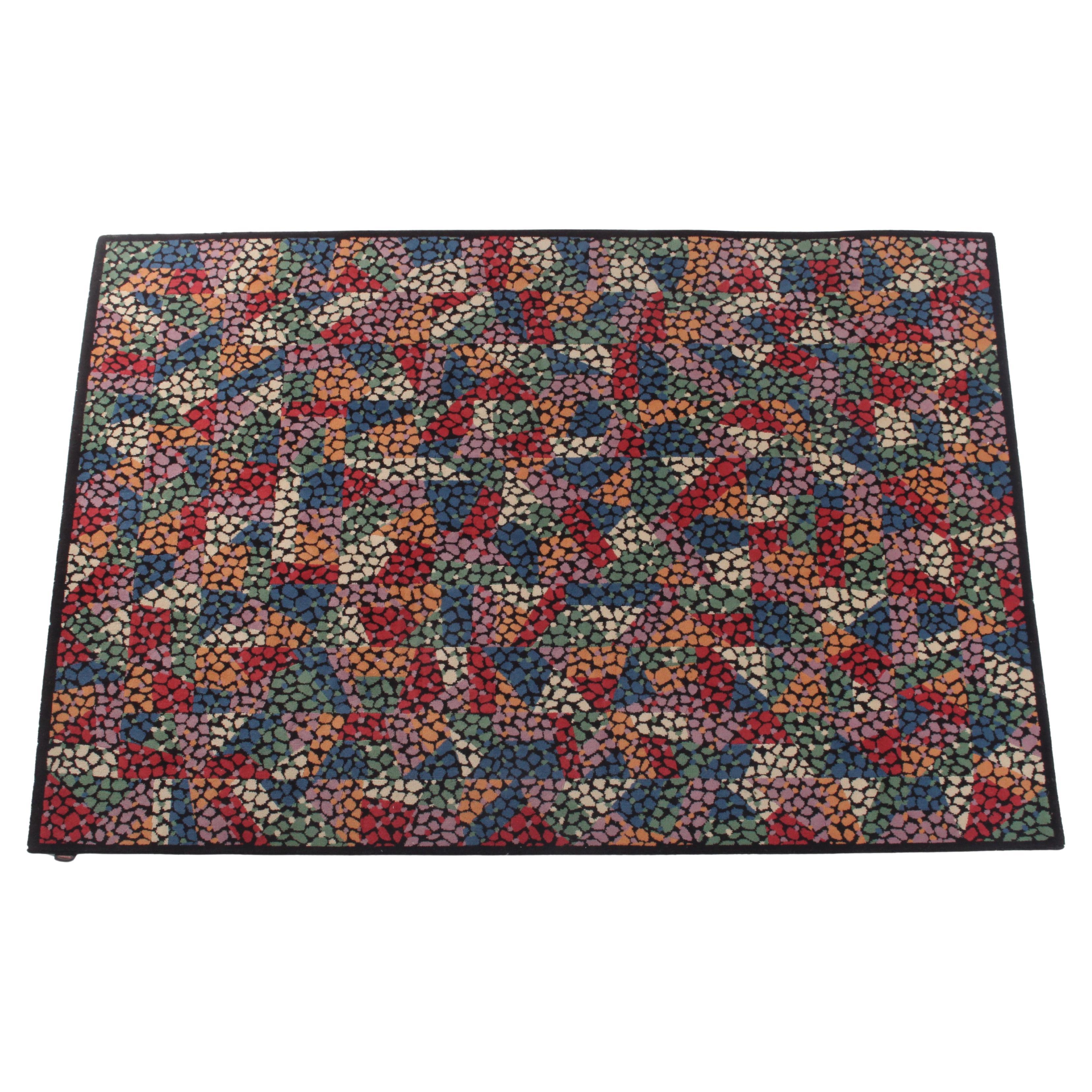 Tapis coloré à motifs Rare Vintage Pure Laine Missoni *LIVRAISON GRATUITE DANS LE MONDE entier