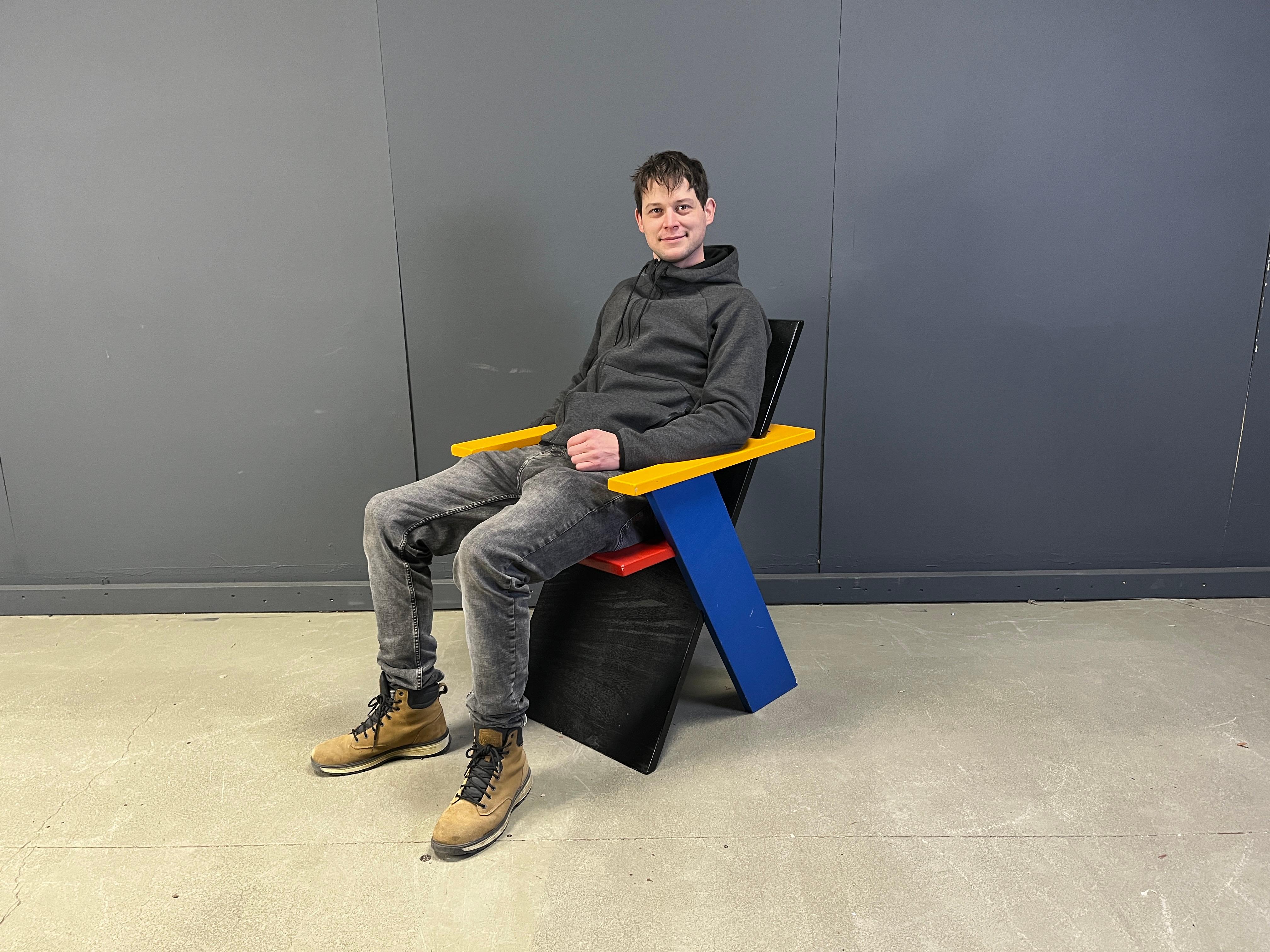 Fauteuil postmoderne coloré, années 1980 en vente 6