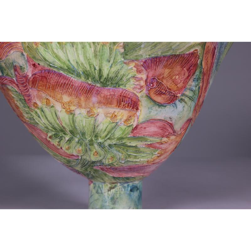 Colourful pottery finely made conical shaped centrepiece For Sale 10