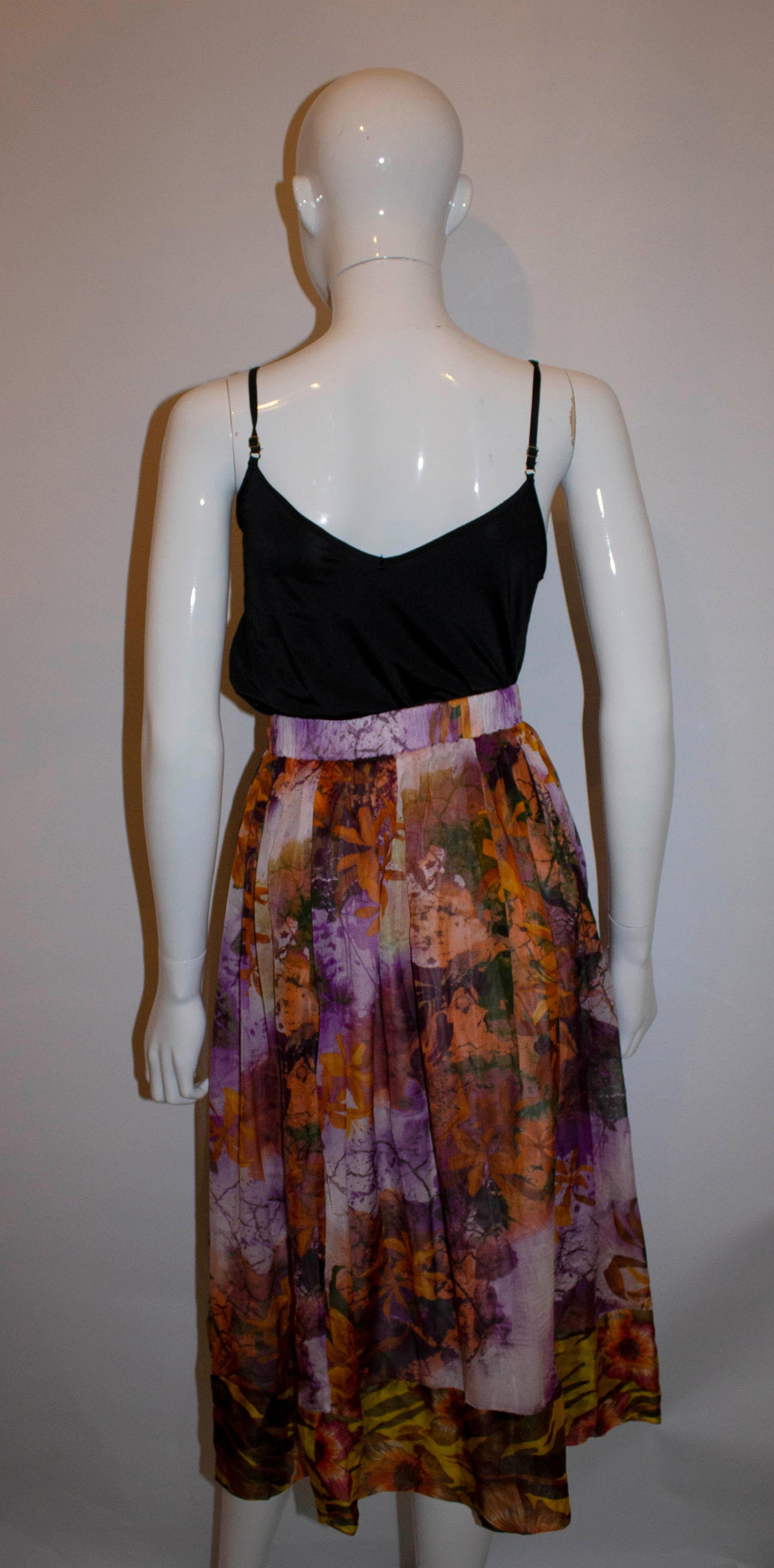 Colourful Silk Skirt by Duro Olowa In Good Condition For Sale In London, GB