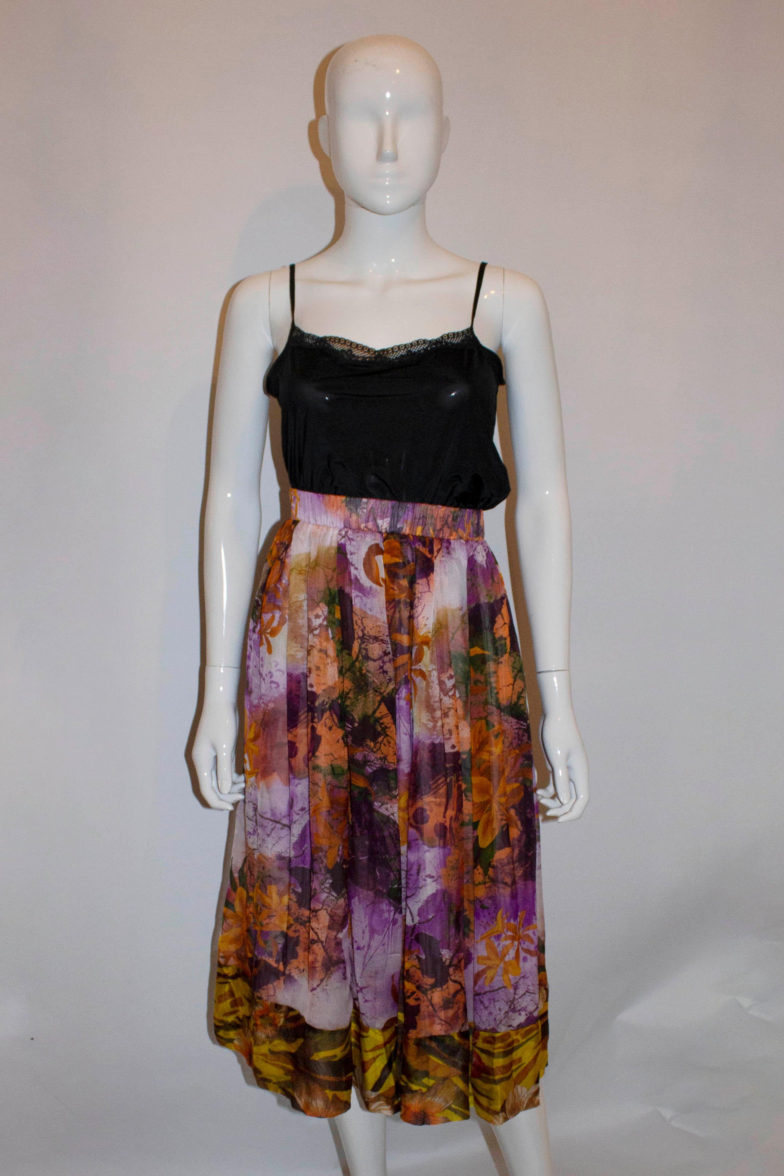 Women's Colourful Silk Skirt by Duro Olowa For Sale