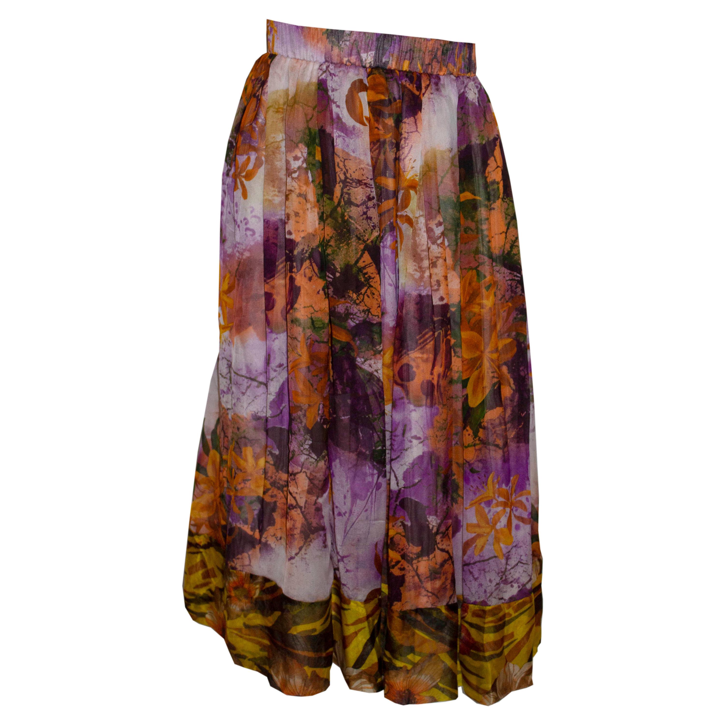 Colourful Silk Skirt by Duro Olowa For Sale