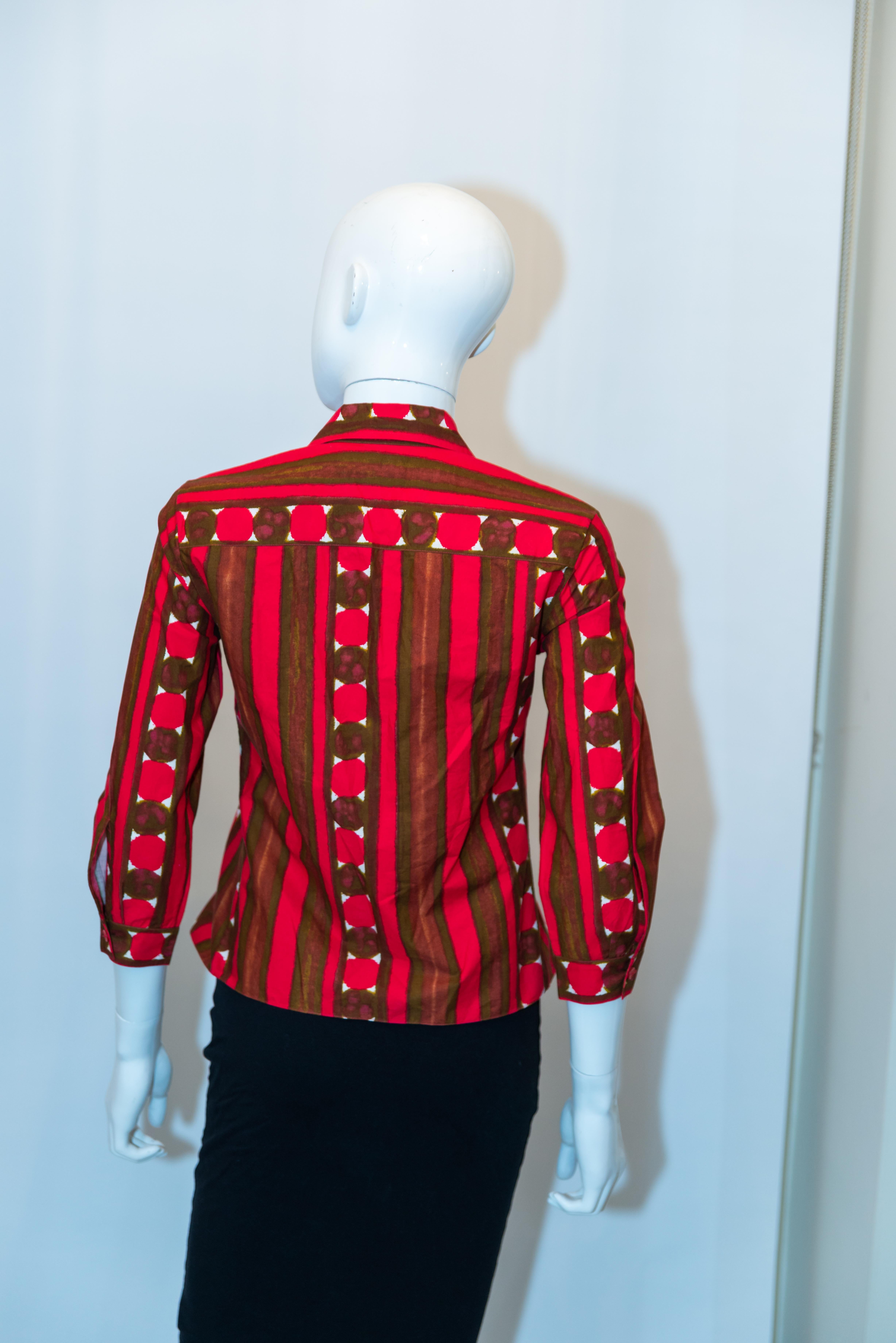 Red Colourful  Stripe Marni Cotton Shirt For Sale