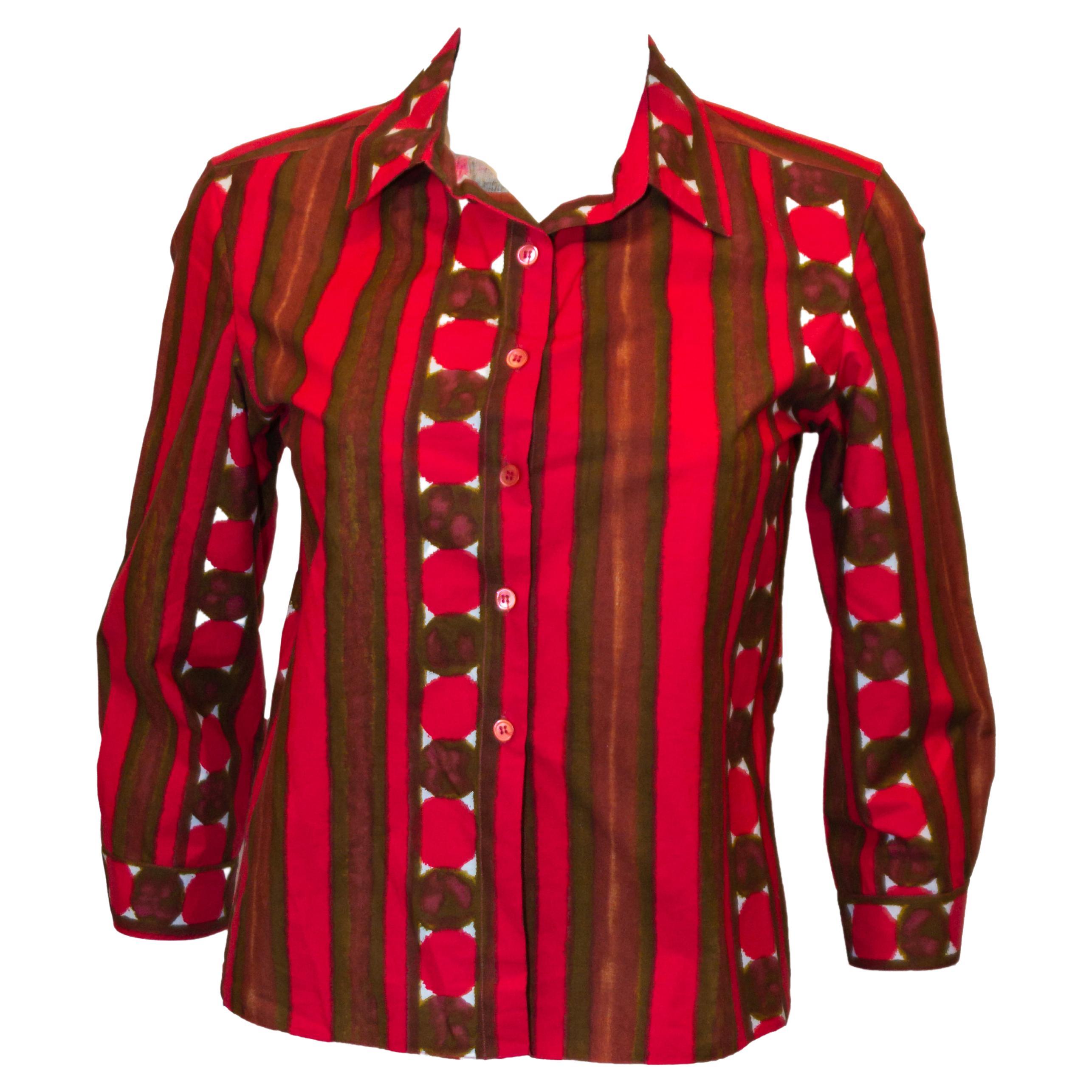Colourful  Stripe Marni Cotton Shirt For Sale