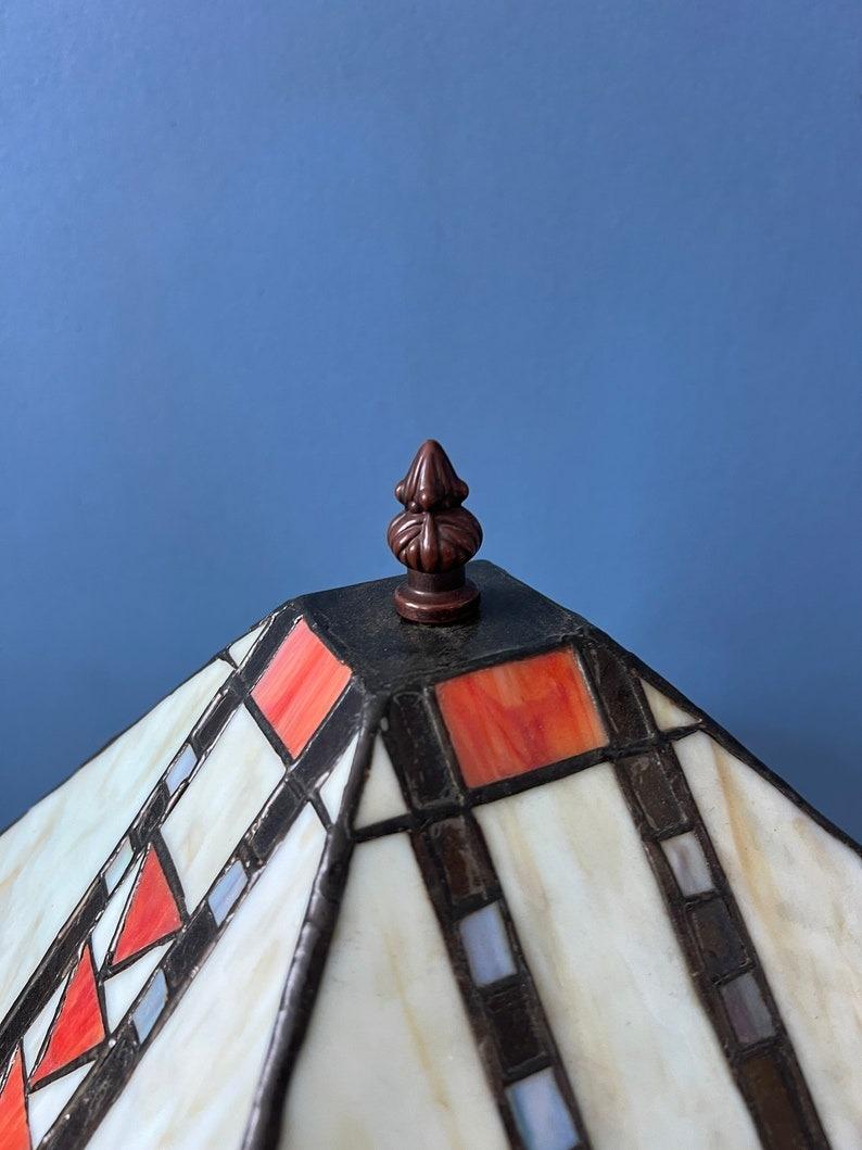 20ième siècle Lampe de bureau colorée Tiffany en verre teinté de style Art déco, 1970 en vente