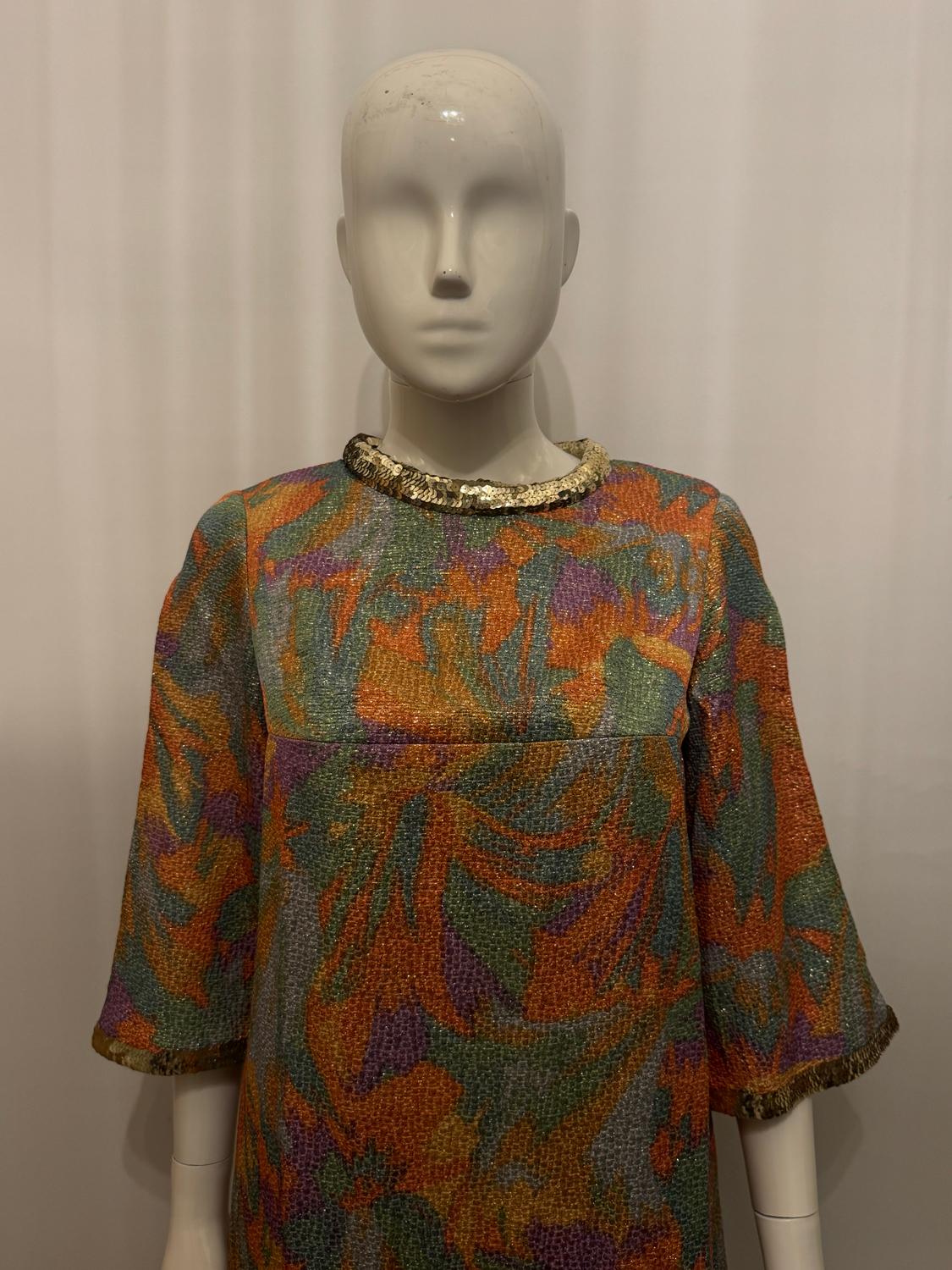 Colourful Vintage Evening Gown with Sequin Detail by Rosi , Santander en vente 1