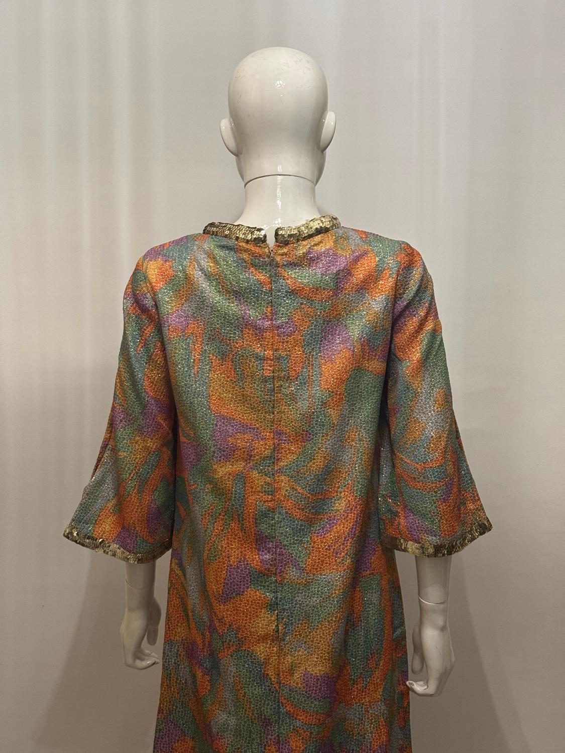 Colourful Vintage Evening Gown with Sequin Detail by Rosi , Santander en vente 2