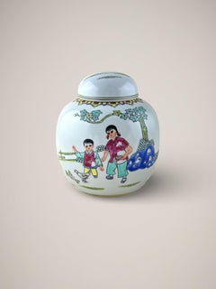 Colourful Vintage Wucai Ginger Jar, Jingdezhen