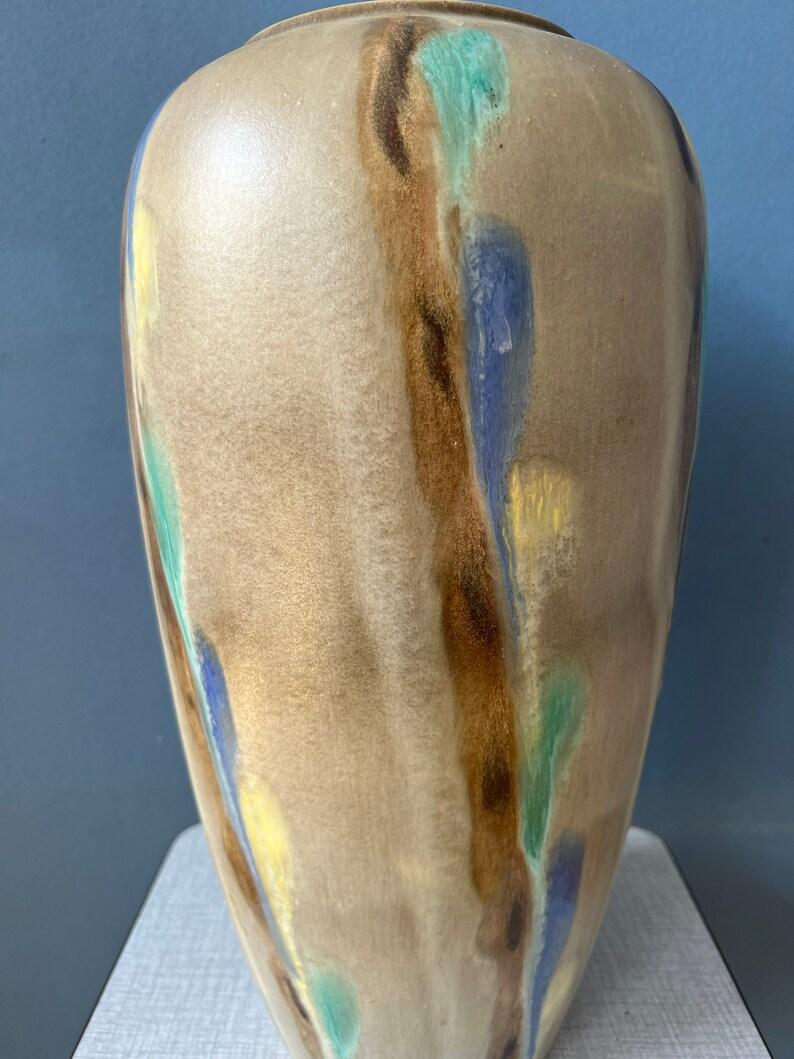 20th Century Colourful West Germany Ceramic Vase, 1970s For Sale