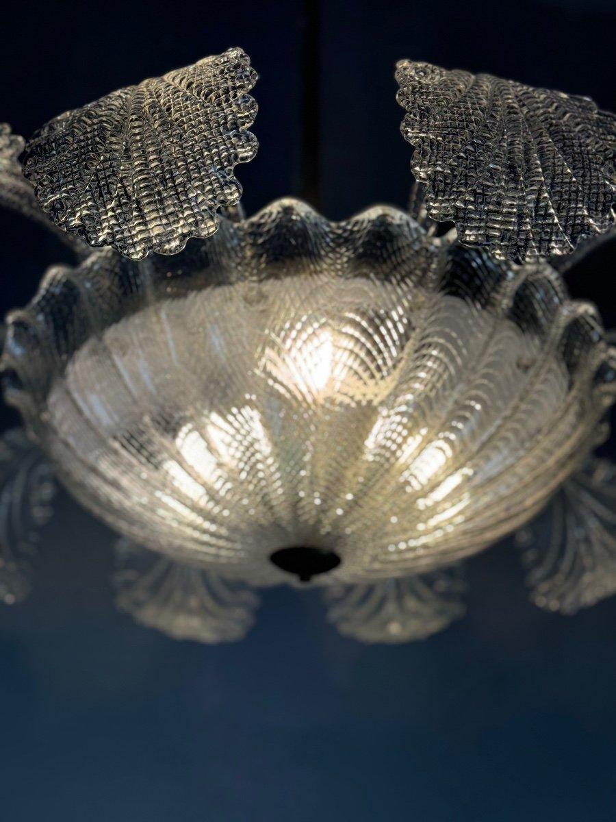 Lampadario Art Deco veneziano in vetro di Murano incolore Circa 1920 In condizioni buone in vendita a Honnelles, WHT