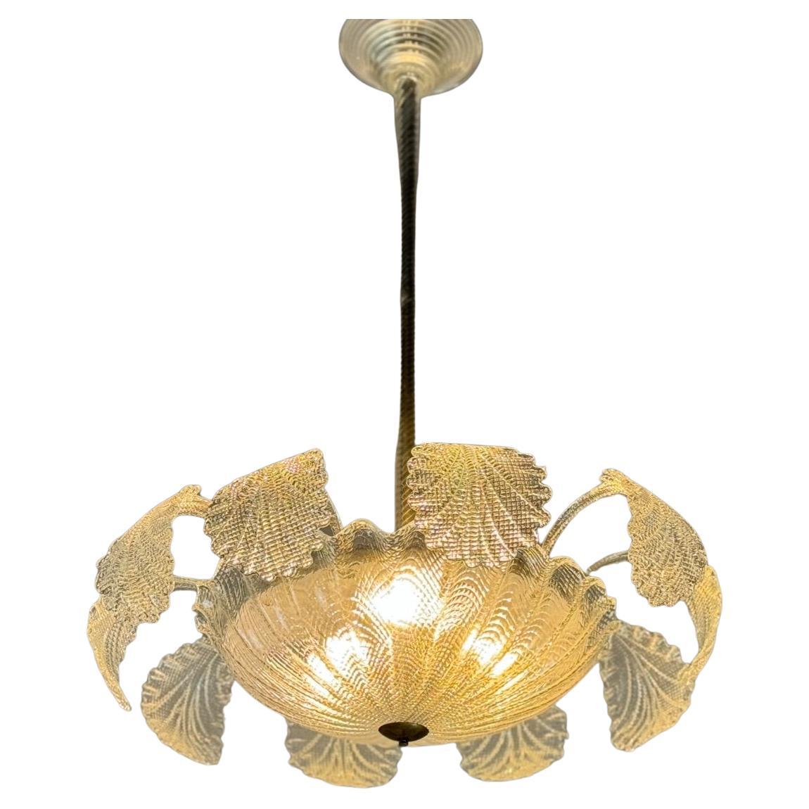 Colourless Murano Glass Art Deco Venetian Chandelier Circa 1920