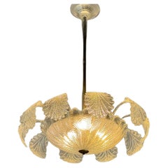Lámpara veneciana Art Decó de cristal de Murano incoloro Circa 1920