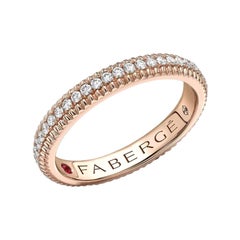 Fabergé Colours of Love Rose Gold Diamond Set Fluted Ring