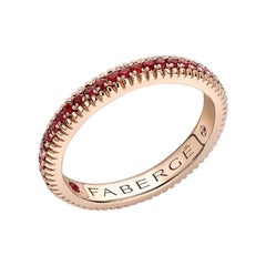 Fabergé Colours of Love Rose Gold Ruby Set Fluted Ring