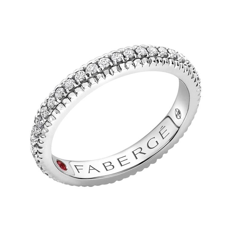For Sale:  Fabergé Colours of Love White Gold Diamond Set Fluted Ring