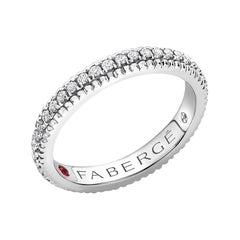 Fabergé Colours of Love White Gold Diamond Set Fluted Ring