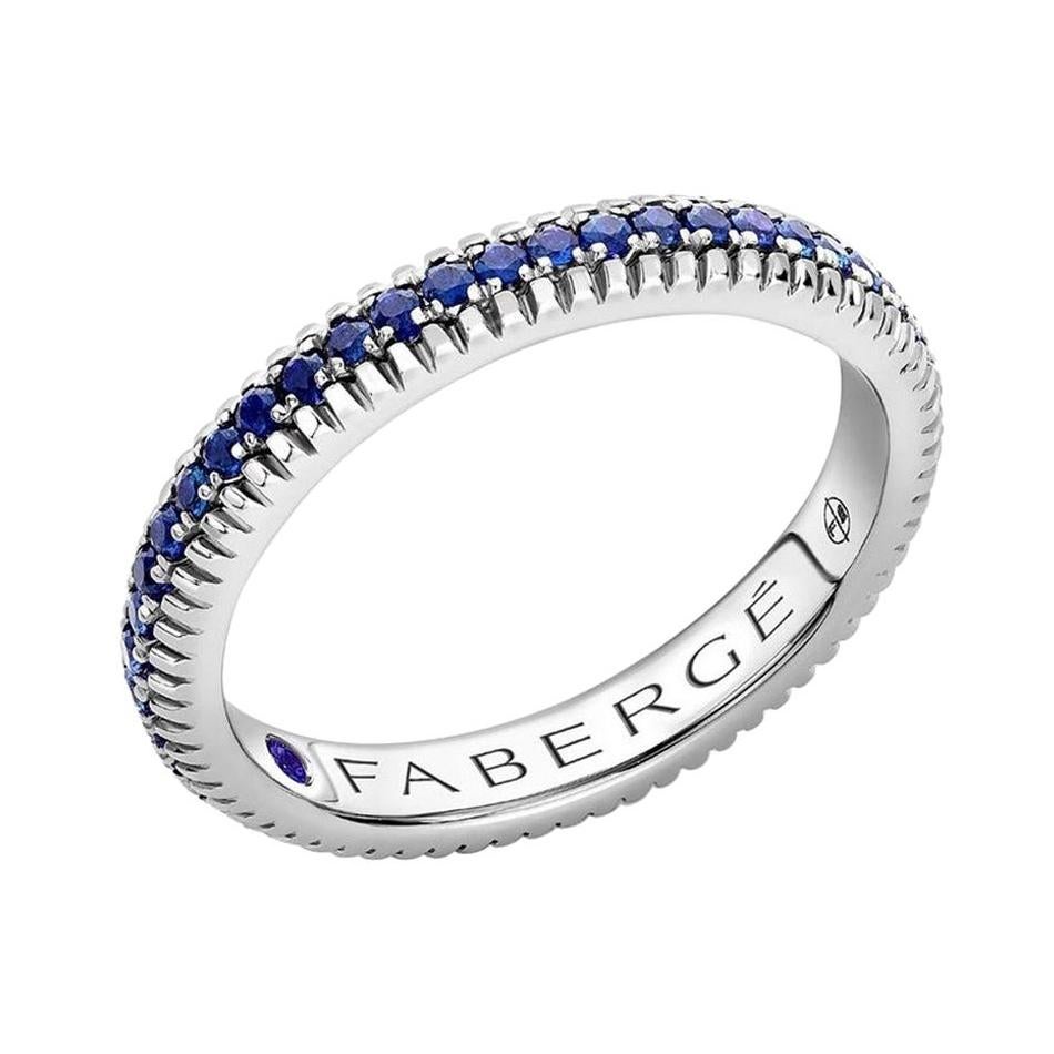 For Sale:  Fabergé Colours of Love White Gold Sapphire Fluted Eternity Ring