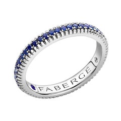Fabergé Colours of Love White Gold Sapphire Fluted Eternity Ring