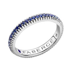 Eternity-Ring, Colours of Love, Weißgold, Saphir, geriffelt