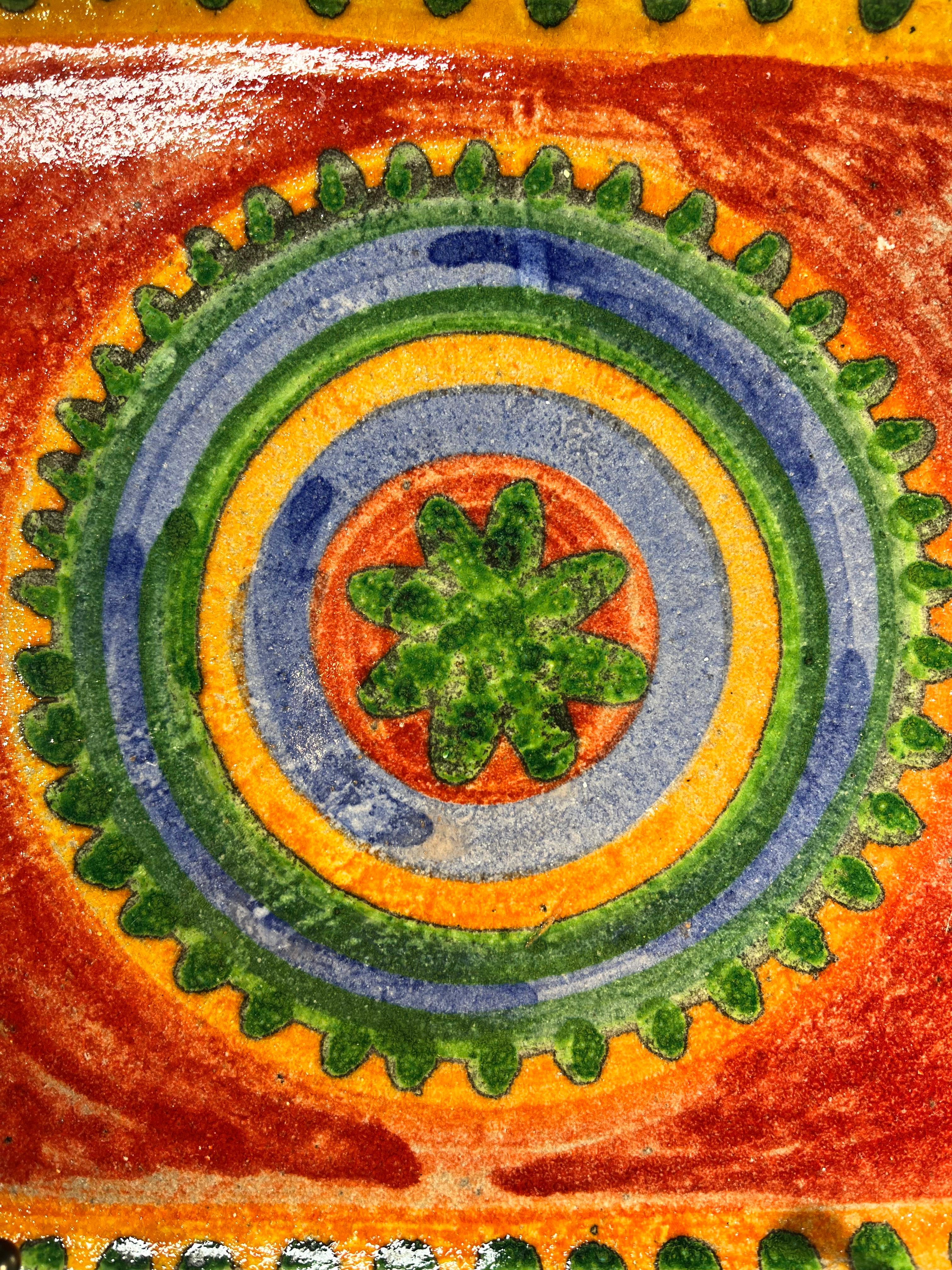 Farben des Mittelmeerraums, glasierte Keramikplatte von DeSimone, Italien, um 1960 (Italienisch) im Angebot