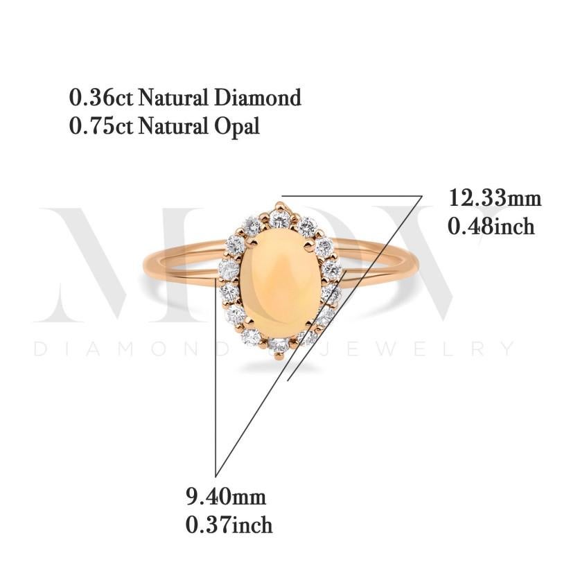Product Details :

• Made to Order

• Gold Kt: 14kt

• Available Gold Colors: Rose Gold, Yellow Gold, White Gold

•  Gold GR: 1.84GR

• 0.36ct Natural Diamod

• 0.75ct Opal

• Diamond Color-Clarity: F-G Color VS/SI Clarity

• Comes with Jewelry