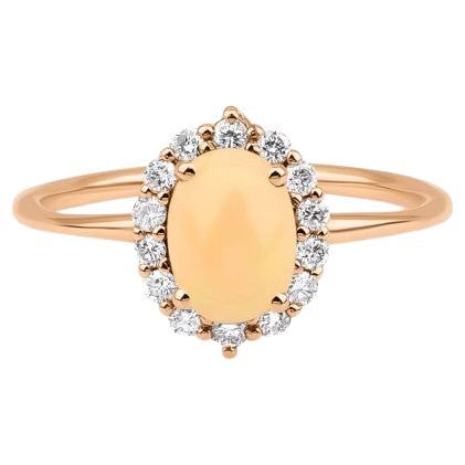 1.01ct Opal And Diamond Halo Ring For Sale