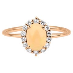 1,01 Karat Opal und Diamant Halo-Ring