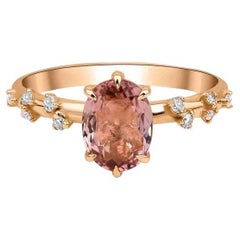 1.27ct Pink Tourmaline And Diamond Ring