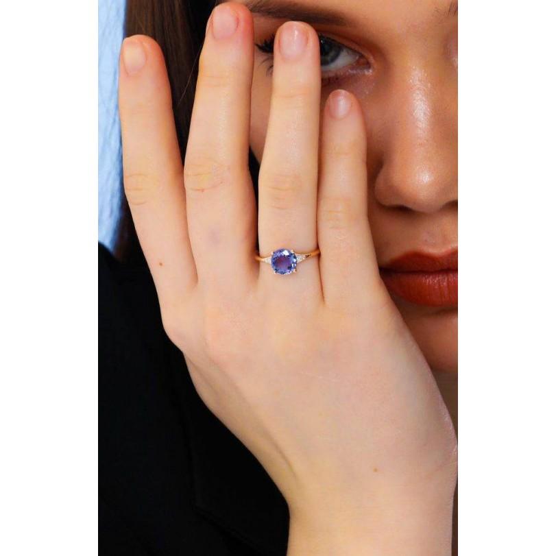 Women's 1.71ct Tanzanite And Diamond Engagement Ring For Sale